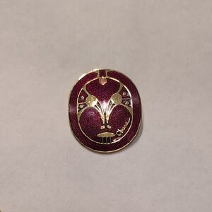 Chuna McIntyre Antique enamel red and gold  brooch pin